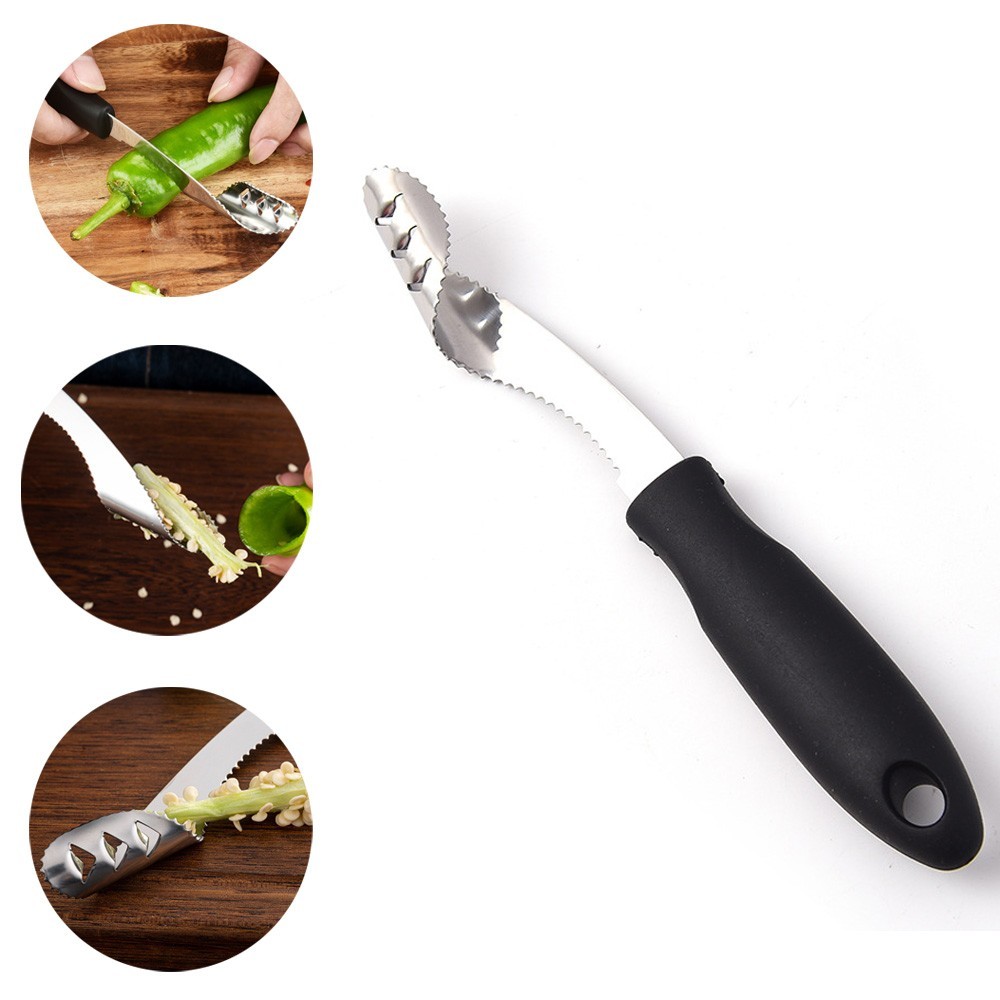 Chili Jalapeno Pepper Corer Tools Stainless Steel Pepper Seed Extractor Remover