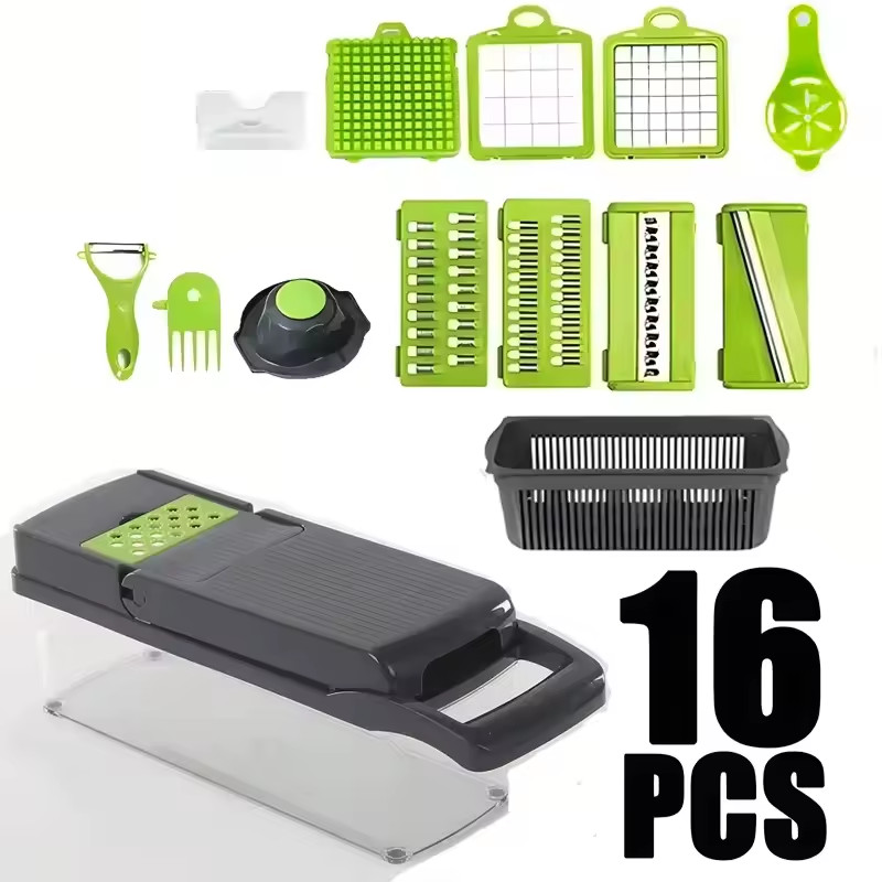 16-In-1 Vegetable Fruit Chopper Cutter Food Onion Veggie Dicer Slicer Kitchen