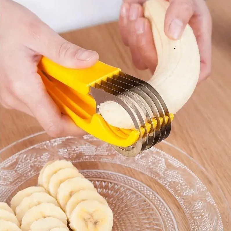 1 pc Stainless Steel Banana Slicer Sausage Vegetable Fruit Cutter Kitchen Tool