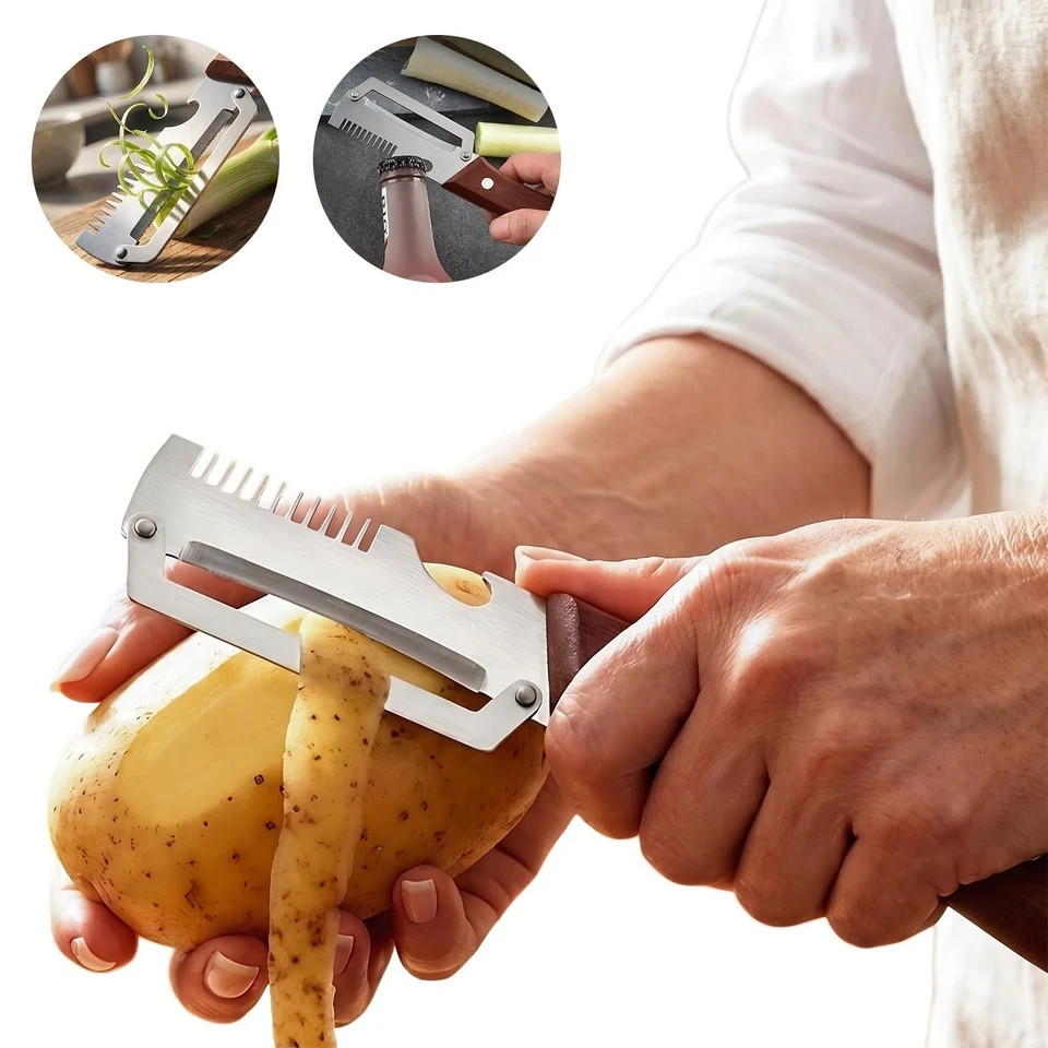 NEW 2 in 1 Multi-Functional Vegetable Peeler for Kitchen Stainless Steel Peeler
