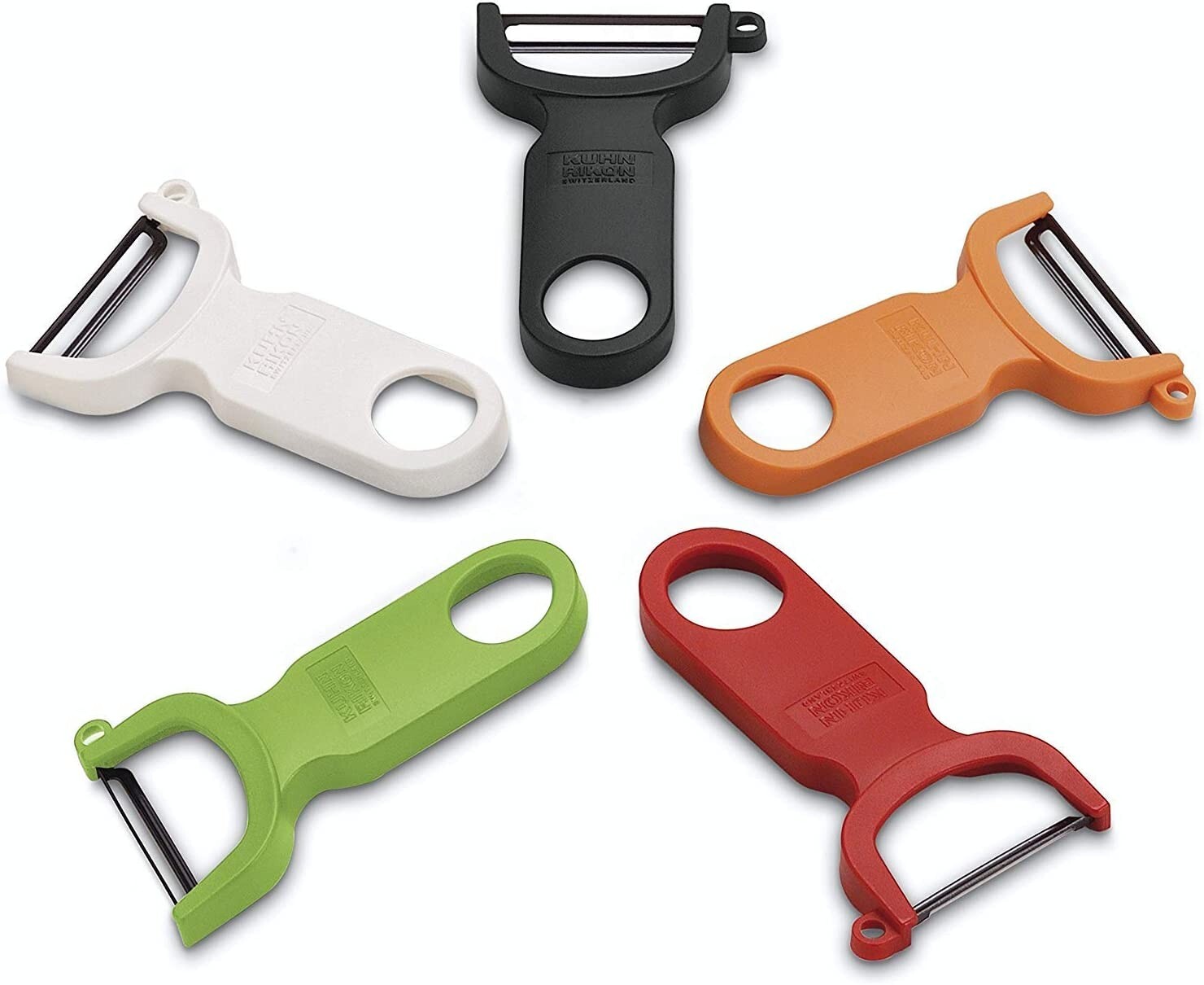 Kuhn Rikon 2784 3-Set Original Swiss Peeler, Red/Green/Yellow, Set of 3 NEW