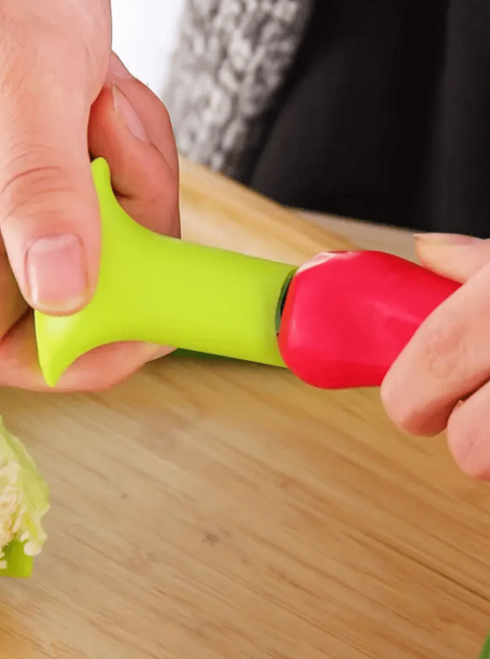 2pcs Pepper Corer Set, Plastic Chili Seed Remover, Kitchen Jalapeno Tool