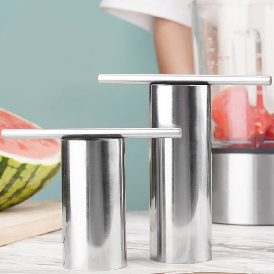 1 pc Stainless Steel Watermelon Cutter Puncher Round Slicer Fruit Opener Tool