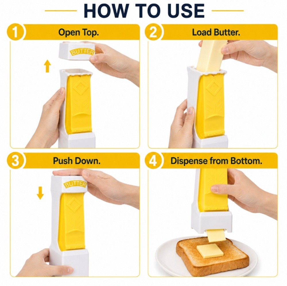 Stick Butter Cutter Slicer Dispenser w/ Freshness Seal Precise Slices 1-Pack