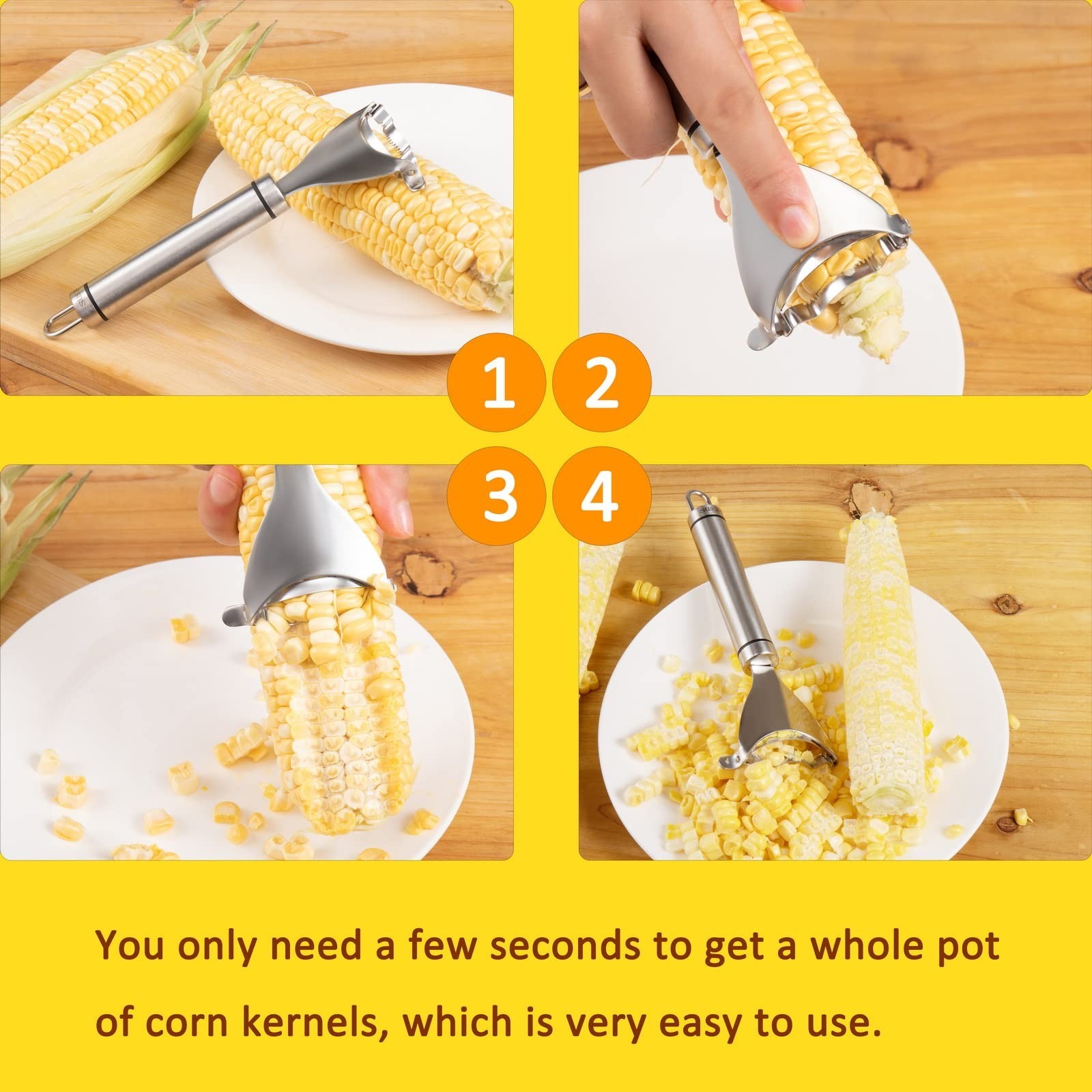 Corn Cob Peeler – Stainless Steel Thresher & Stripper, Kitchen Cutting Tool