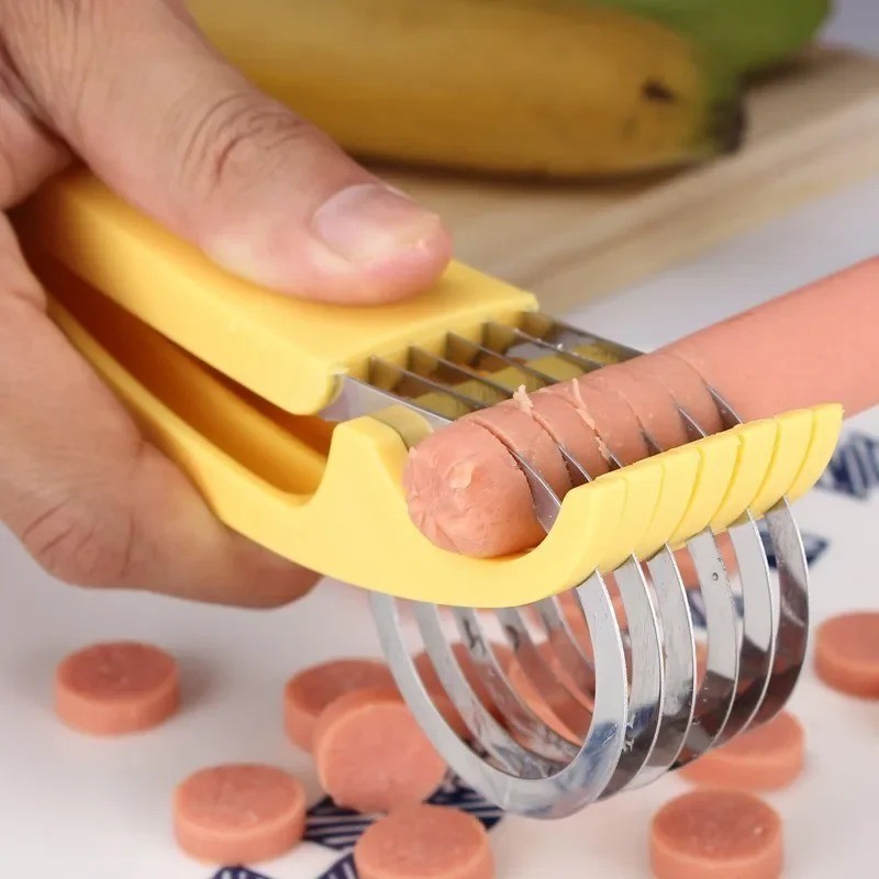 Banana Slicer Fruit Knife Kitchen Gadget Bar Tools Veggie Cutter Stainless Steel