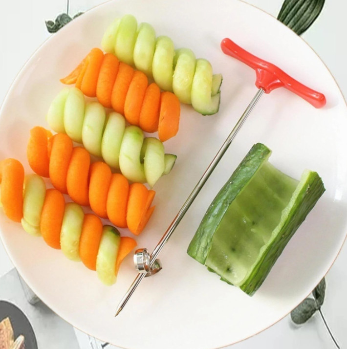 1pc Vegetable Spiral Knife Manual Slicer for Potato, Carrot, Cucumber,Salad Prep