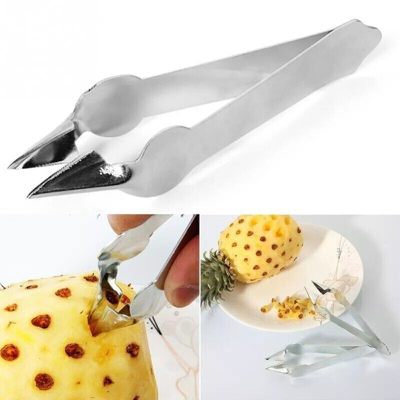 2PCS New Kitchen Tools Stainless Steel Pineapple Corer Slicer Cutter Eye Peeler