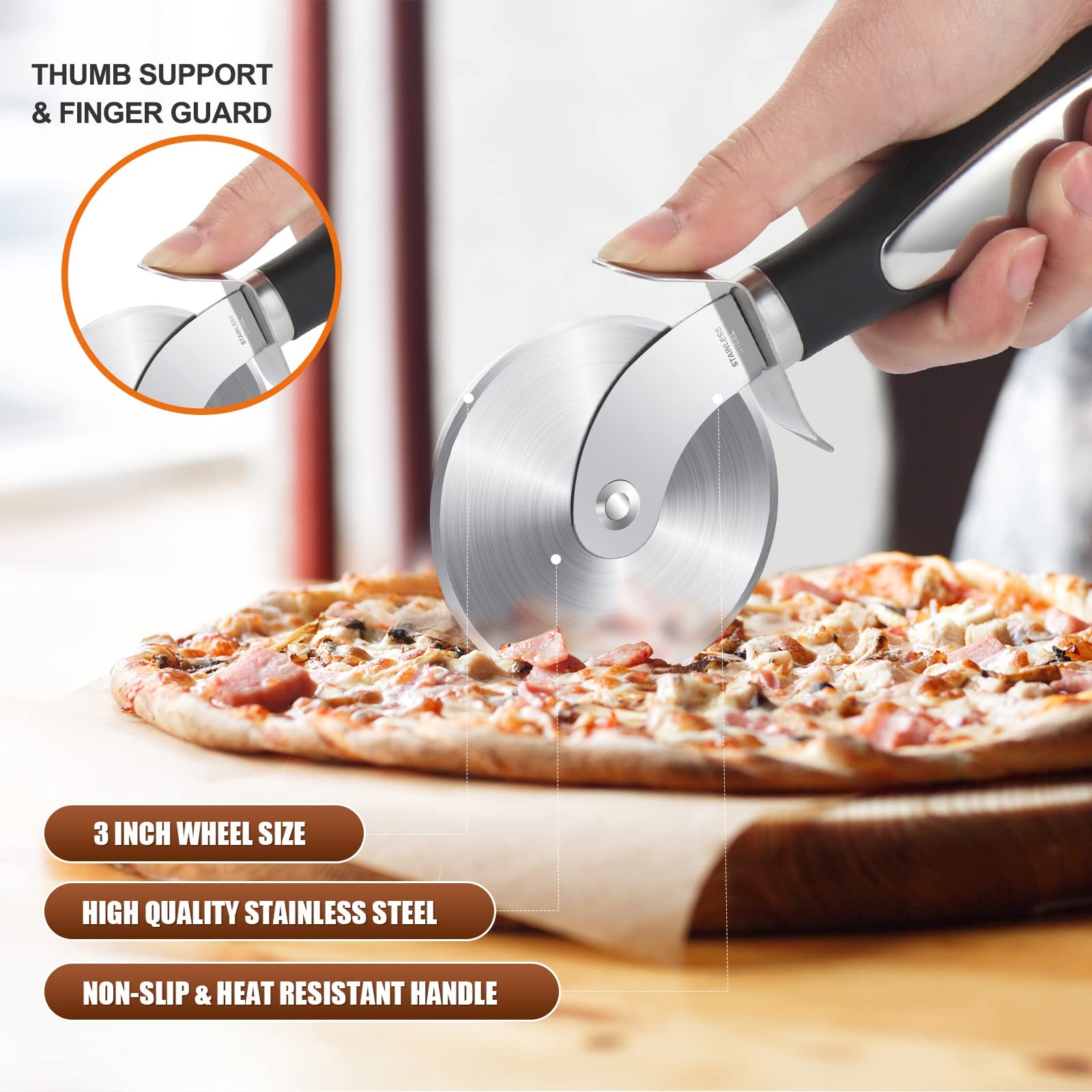 Pizza Cutter Stainless Steel Pizza Cutter Wheel Super Sharp Pizza Slicer Pastry