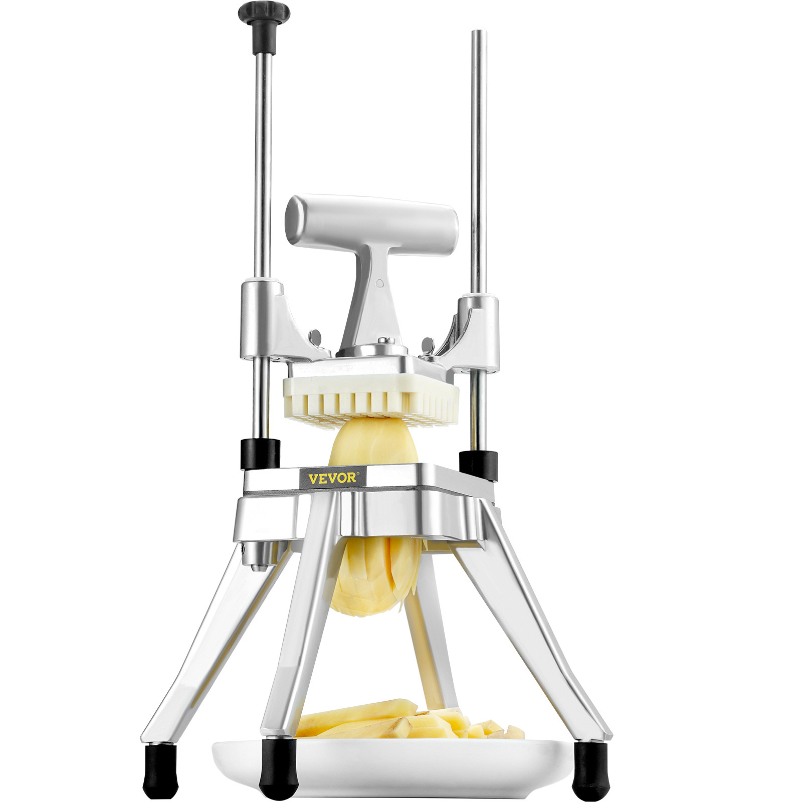VEVOR Potato Slicer Commercial Vegetable Fruit Cutter Chopper 4 Blades & Tray