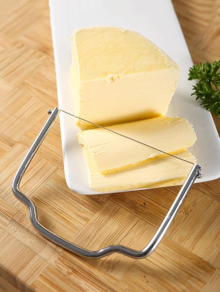 1 pc Stainless Steel Cheese Cutter with Durable Wire Slicer for Kitchen Use
