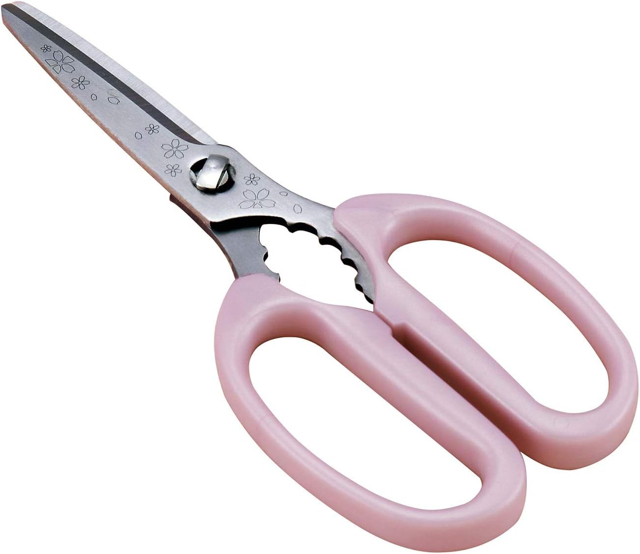Kai Kitchen Scissors, Pink, Approximately 16cm Wide x 7cm Deep x 1cm High,