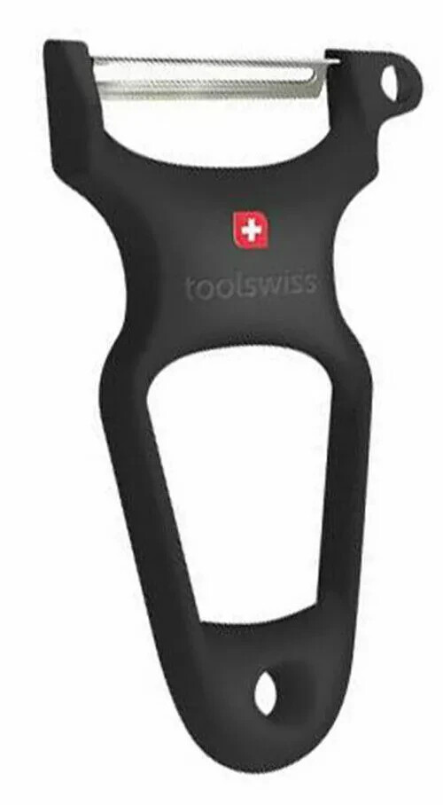 TOOLSWISS Clasinox Stainless Steel Blade Vegetable-Potato Peeler – Black – Swiss