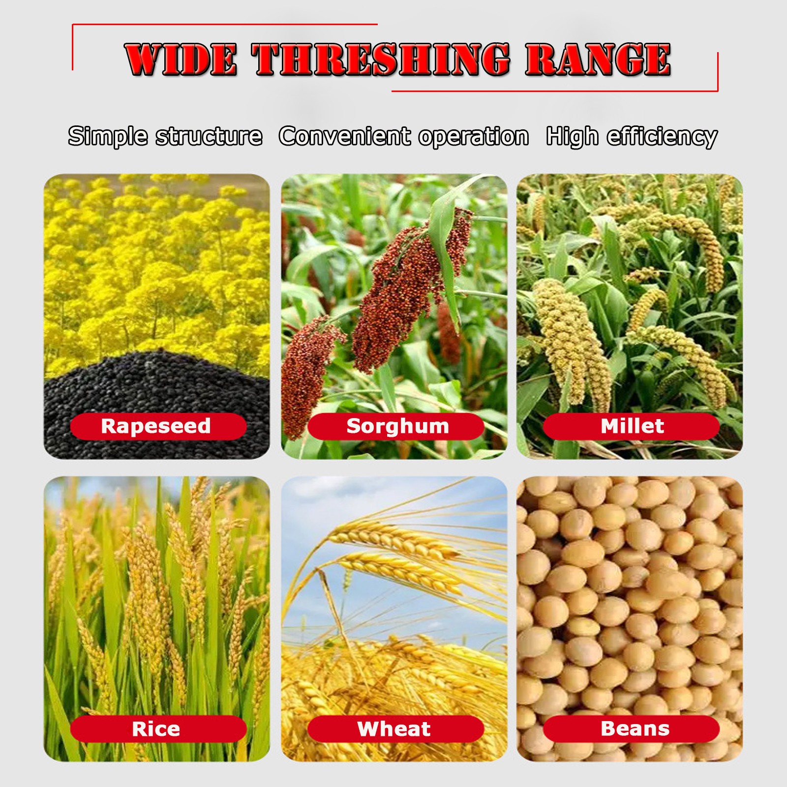 220V Grain Hulling&Peeling Machine Thresher Sheller for Rice Wheat 400-600kg/h