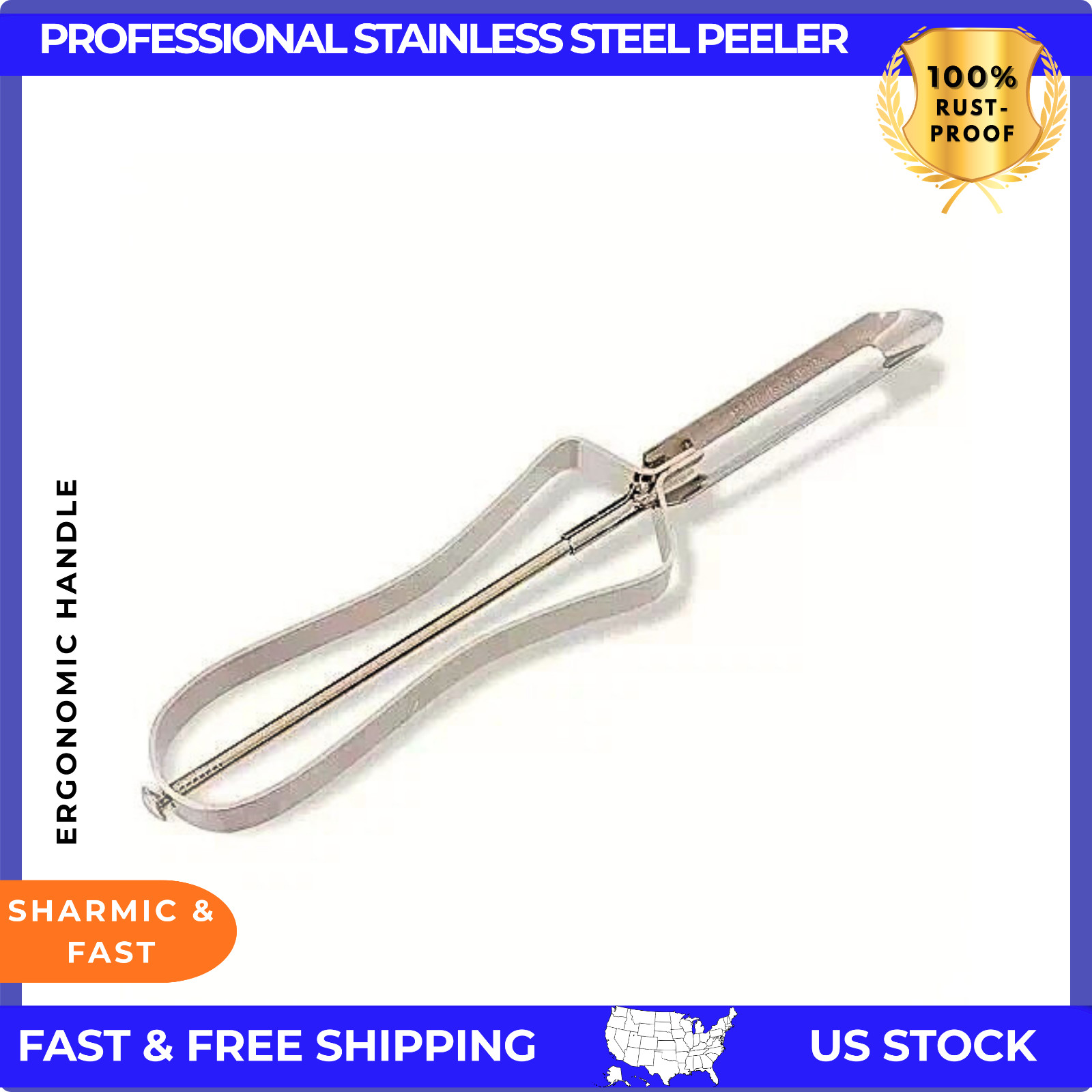 “Old-School” Professional Vegetable, Potato, Carrot Peeler – Stainless Steel Bod