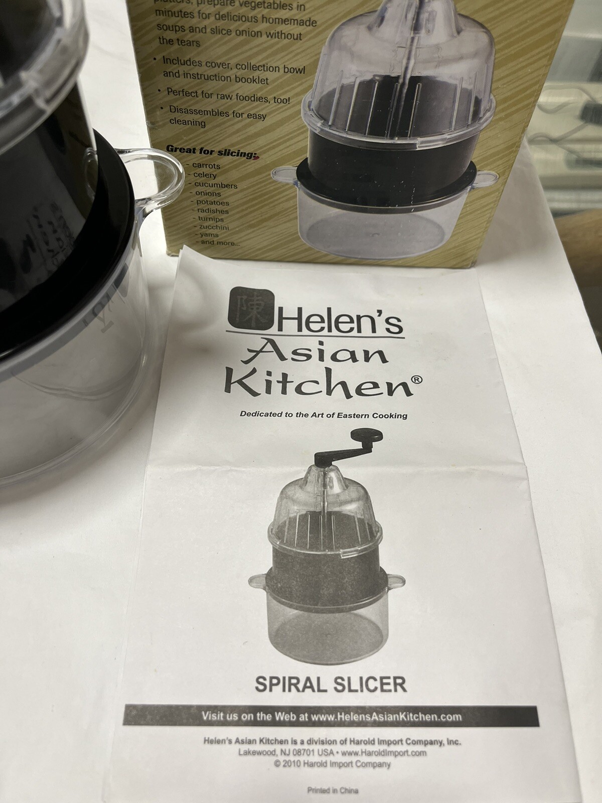 Helen’s Asian Kitchen Spiral Slicer Item # 97101 Made In China