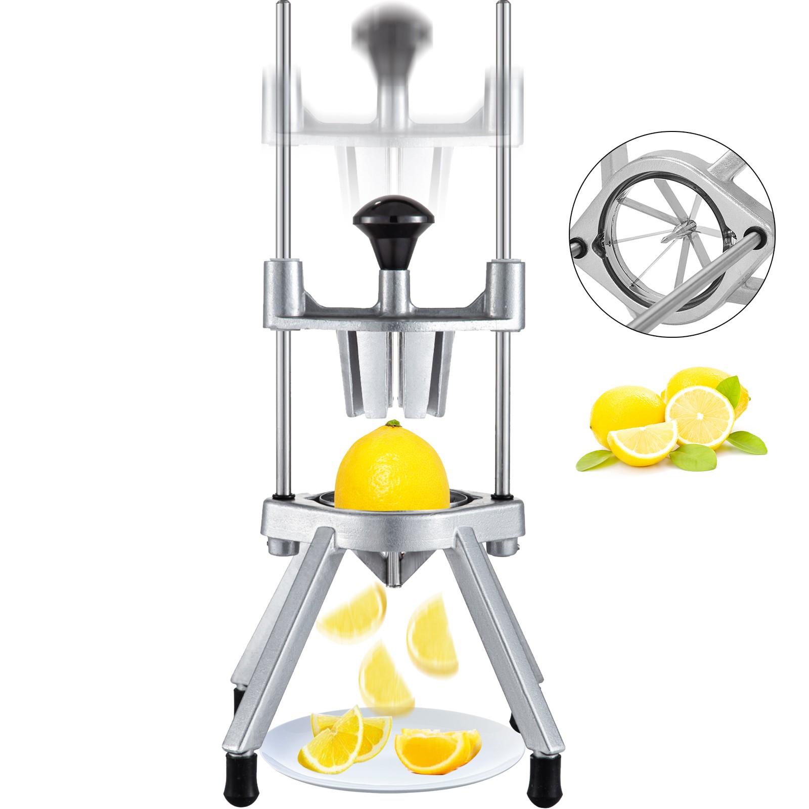 VEVOR Citrus Cutter Lemon, Wedge Slicer 8-Section Lemon Cutter Slicer