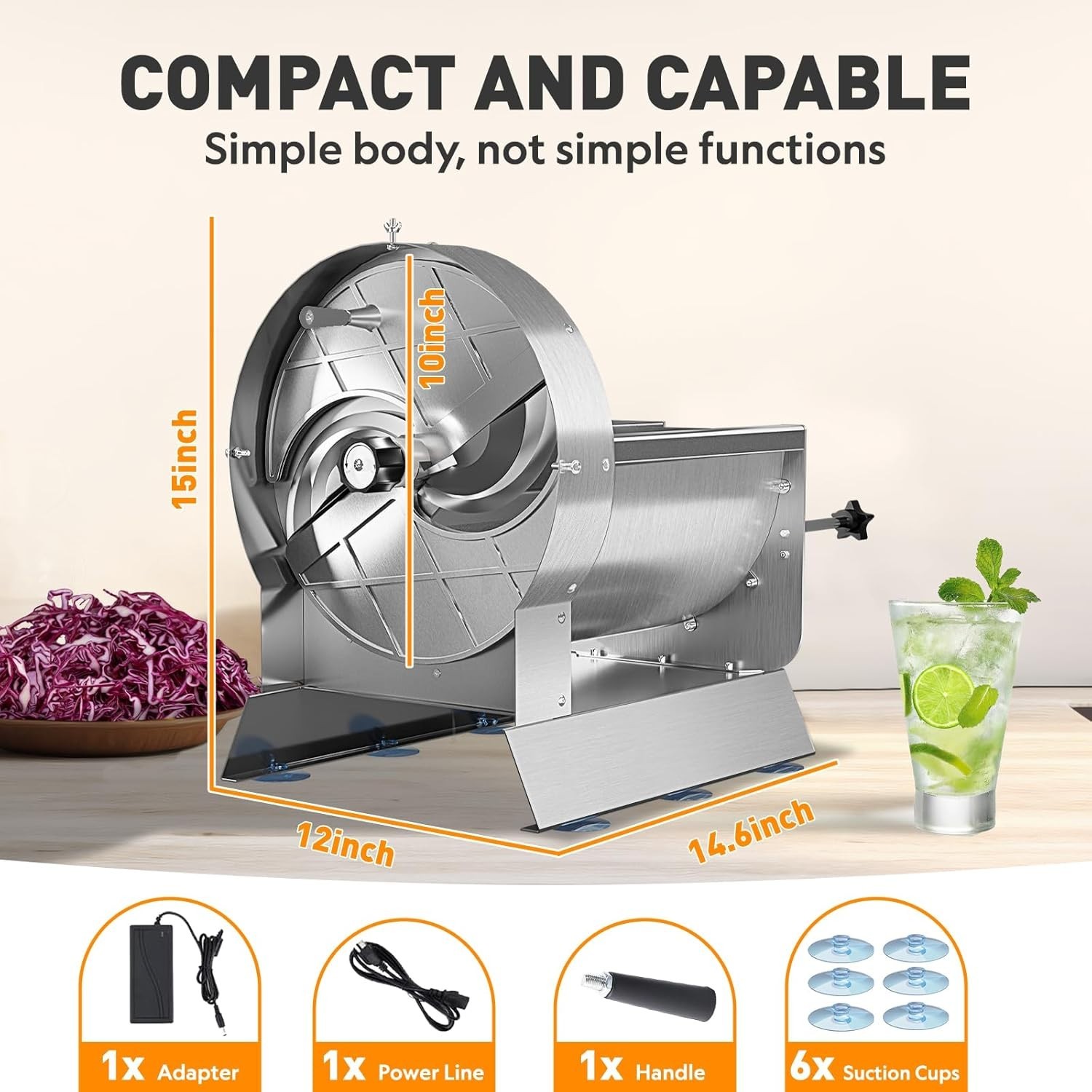 Commercial Vegetable Slicer Electric Manual Fruit Cutter Adjustable 0-13mm