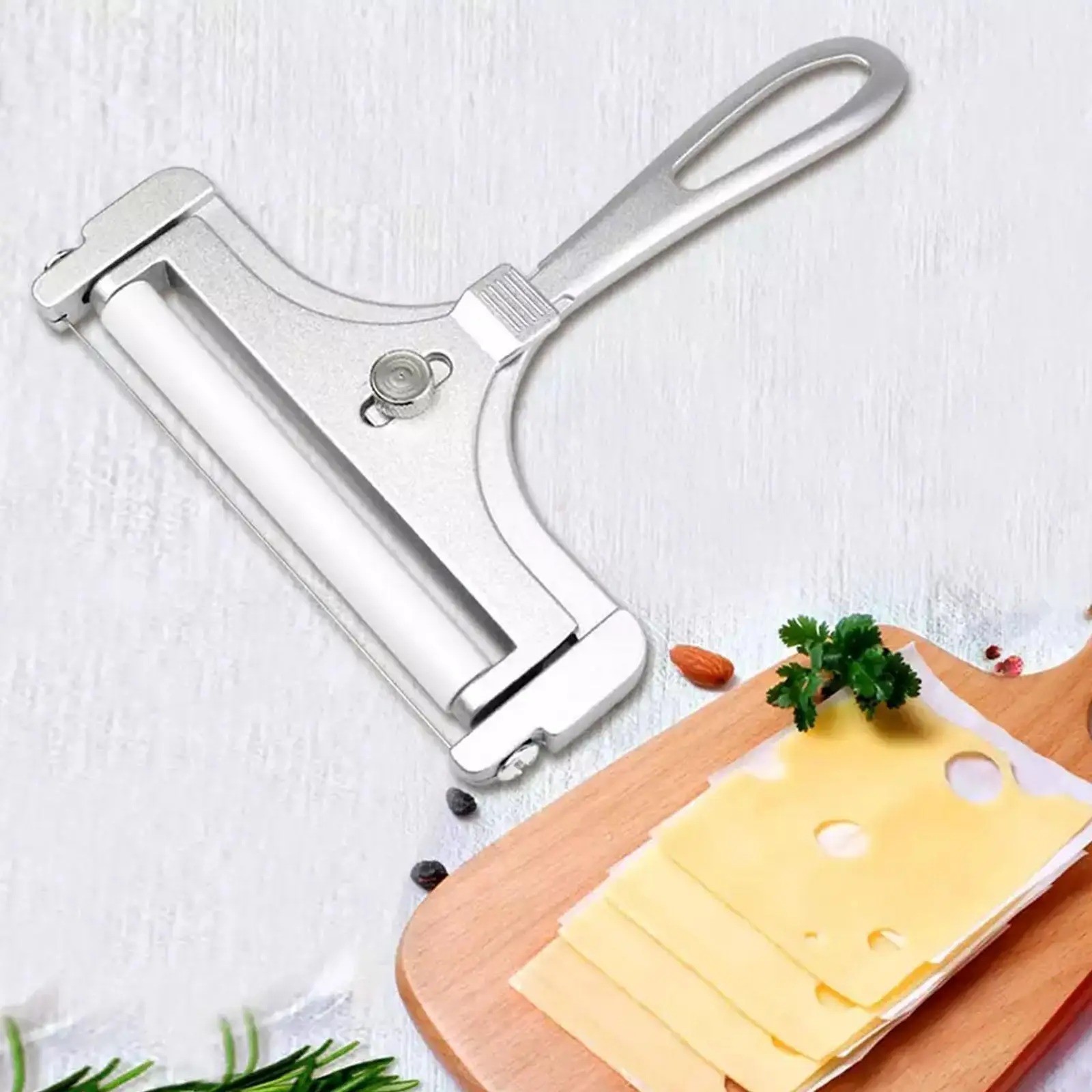 Stainless Steel Adjustable Cheese Slicer Wire Cutter for Thick or Thin Slices