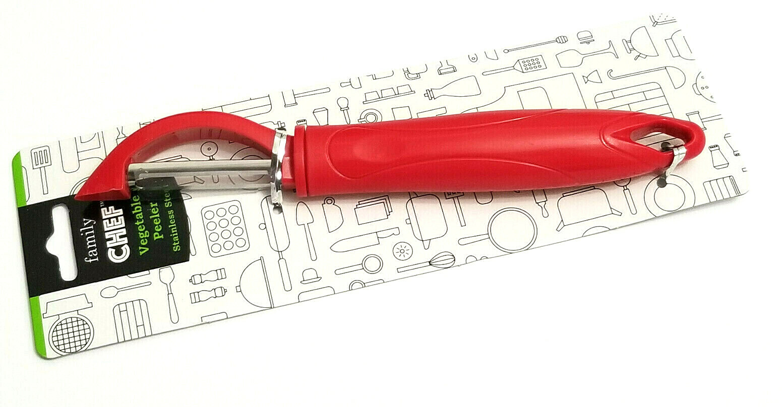 BRAND NEW FAMILY CHEF VEGETABLE CARROT POTATO PEELER KITCHEN UTENSIL RED