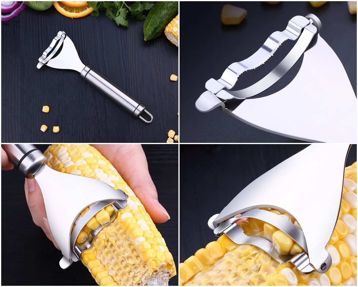 Corn Cob Peeler – Stainless Steel Thresher & Stripper, Kitchen Cutting Tool