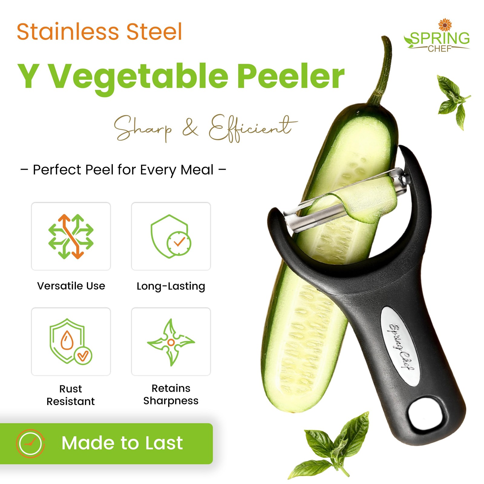 Stainless Steel Y Peeler Ultra Sharp Blades Soft Grip Potato Apple Carrot Veggie
