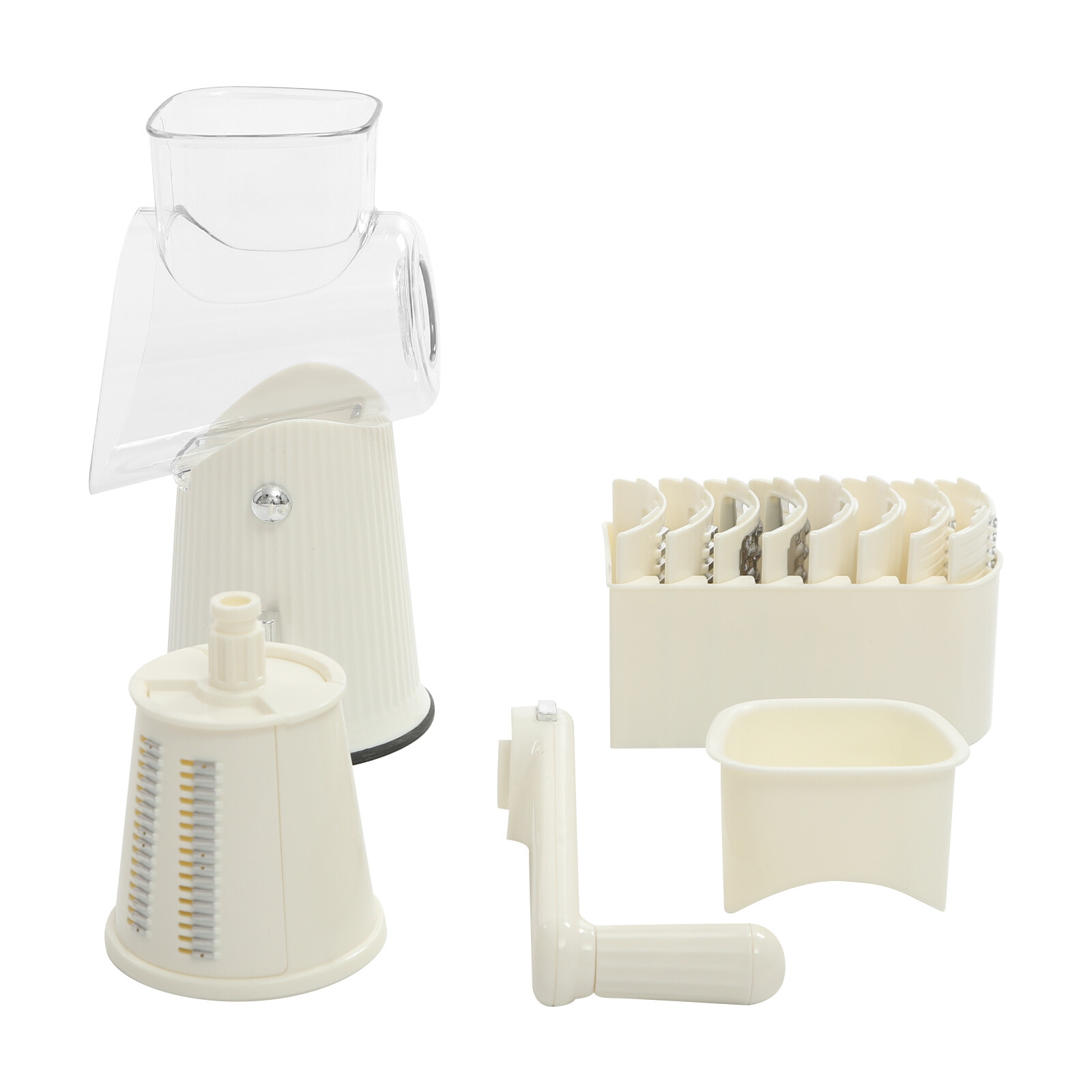White Vegetable Fruit Chopper Cutter Kitchen Manual Rotary Grater Chopper 1.2kg