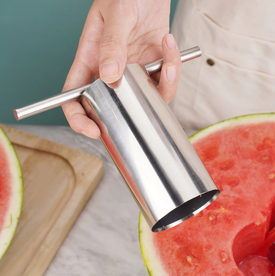 1 pc Stainless Steel Watermelon Cutter Puncher Round Slicer Fruit Opener Tool