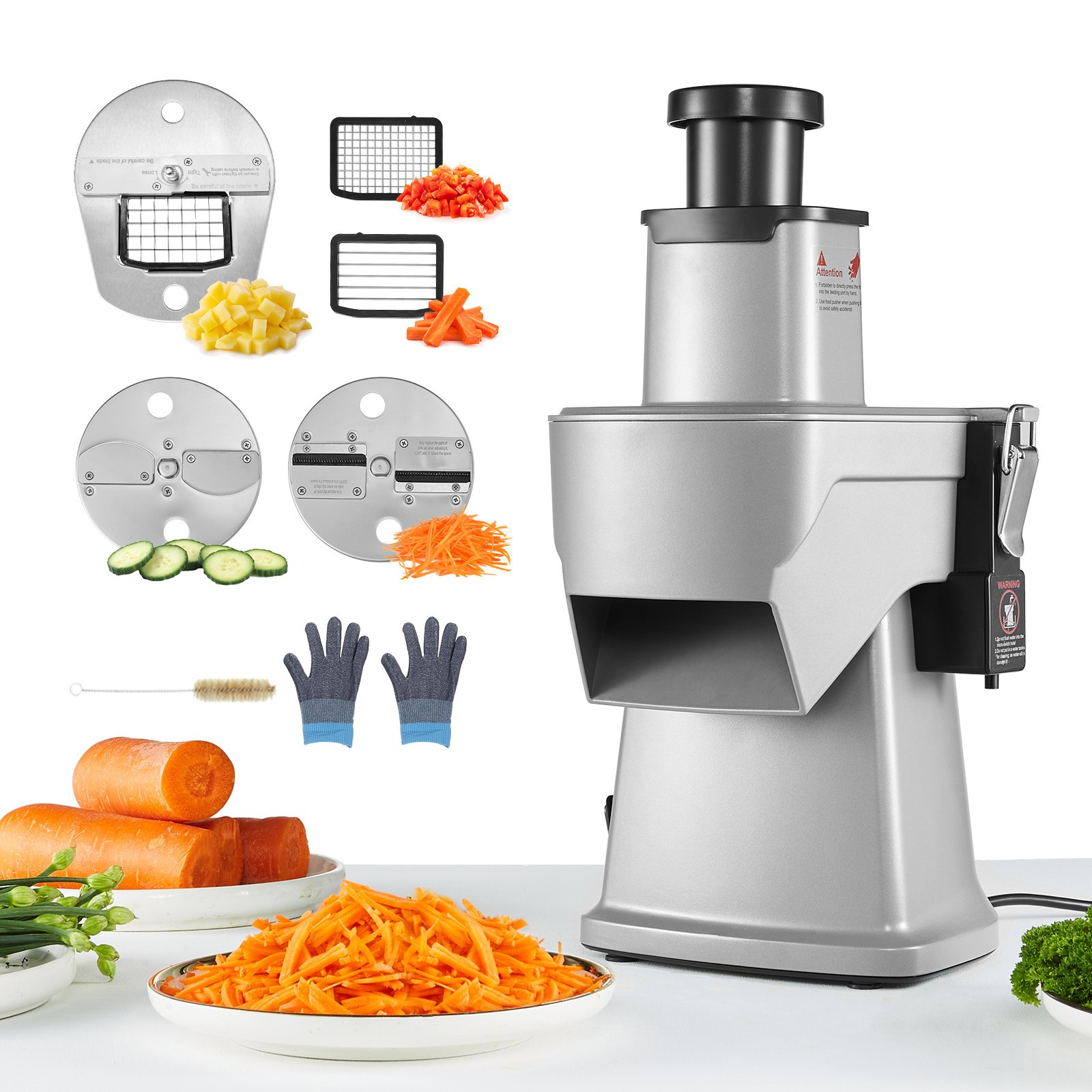 VEVOR Electric Vegetable Slicer 4 in 1 Food Cutter 200W Vegetable Chopper Dicer