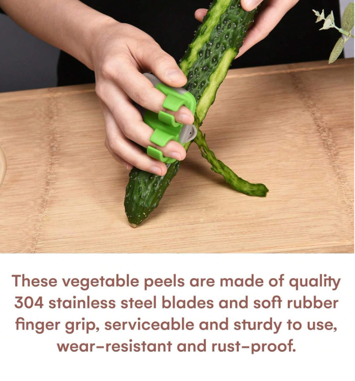 Stainless Steel Finger Palm Peeler – Easy Fruit & Veggie Peeling Tool, Green