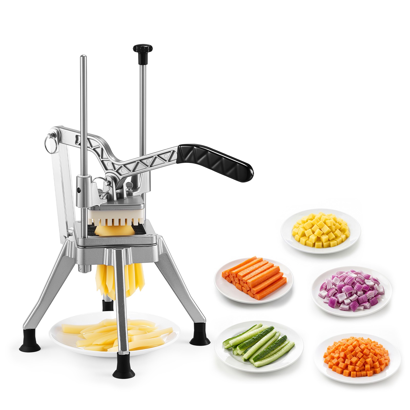 VEVOR French Fry Cutter Commercial Vegetable Chopper 1/2″ Stainless Steel Blade