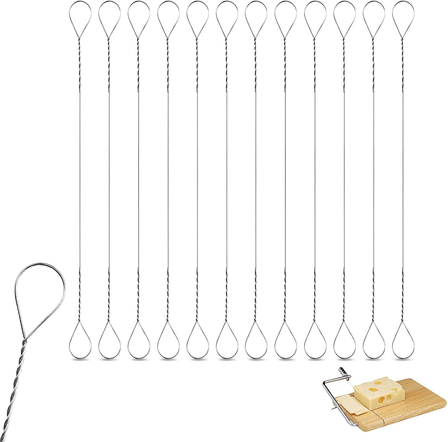 12 Pcs Cheese Slicer Wire Replacement Kit – 5.7 Inch Stainless Steel Butter Cutt