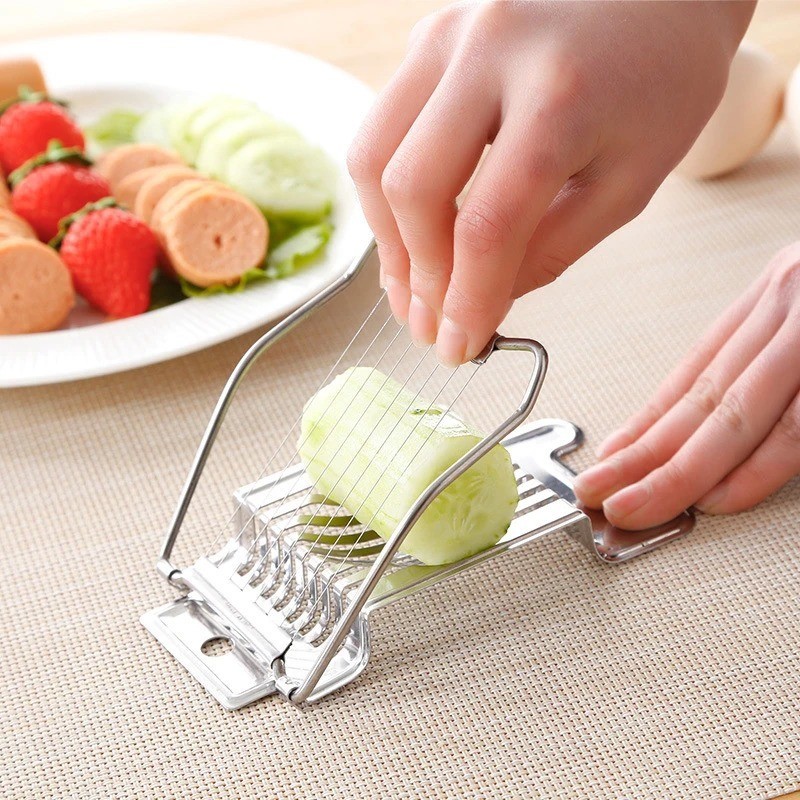 Egg Cutter Stainless Steel Hard Boiled Eggs Slicer for Kitchen Tools