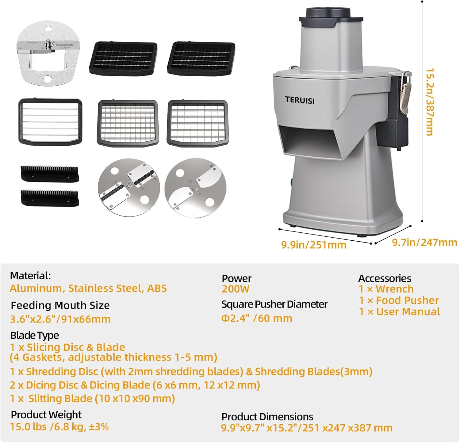 4-in-1 Electric Vegetable Chopper & Slicer for Home & Commercial Use