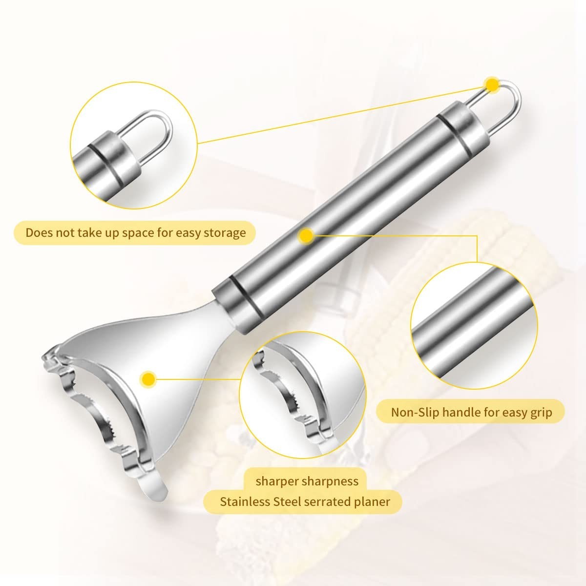 Corn Cob Peeler – Stainless Steel Thresher & Stripper, Kitchen Cutting Tool