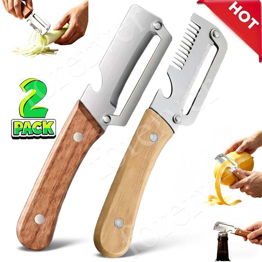 2Pcs Vegetable Peeler 3 in 1 Multi-Functional for Kitchen Stainless Steel Peeler