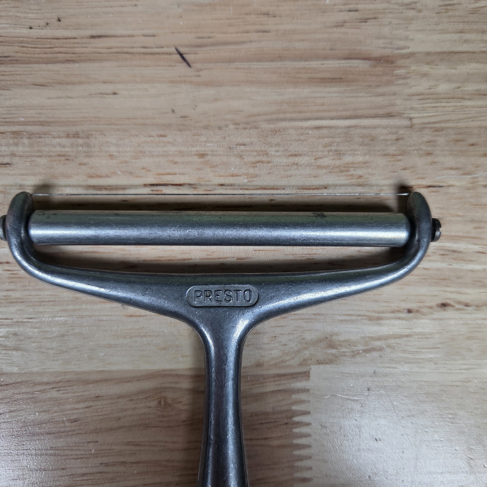 Vintage Presto Cheese Slicer Aluminum Roller and Wire Handheld Metal Cutter