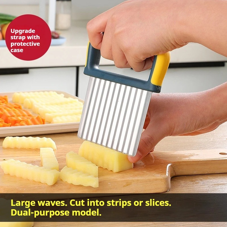 1 pc Stainless Steel Crinkle Slicer Adjustable Potato Cutter Tool