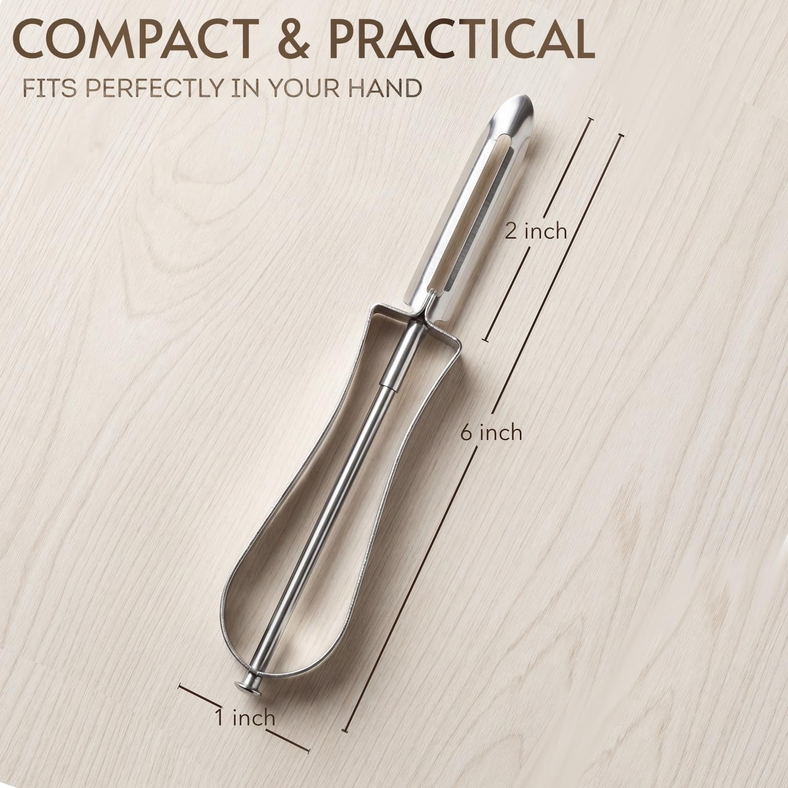 Stainless Steel Vegetable Peeler for Kitchen, Ergonomic Potato Peeler