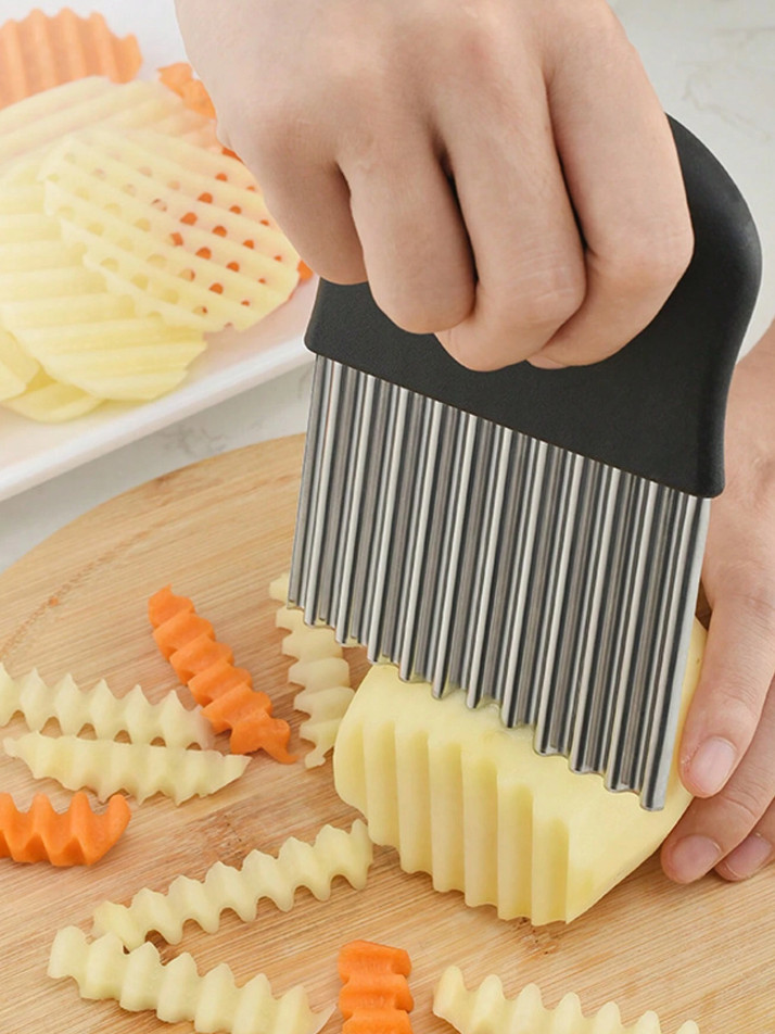 Stainless Steel Potato Wave Knife for Chips, Veggies, Multifunctional Cutting