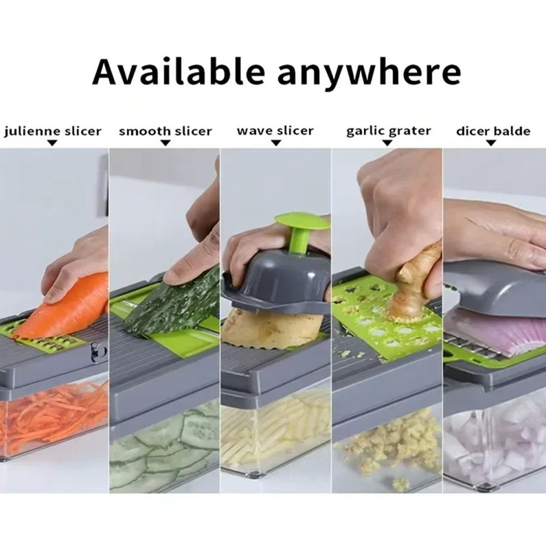 5-in-1 Vegetable Chopper Handheld Slicer Dicer Grater Kitchen Tool