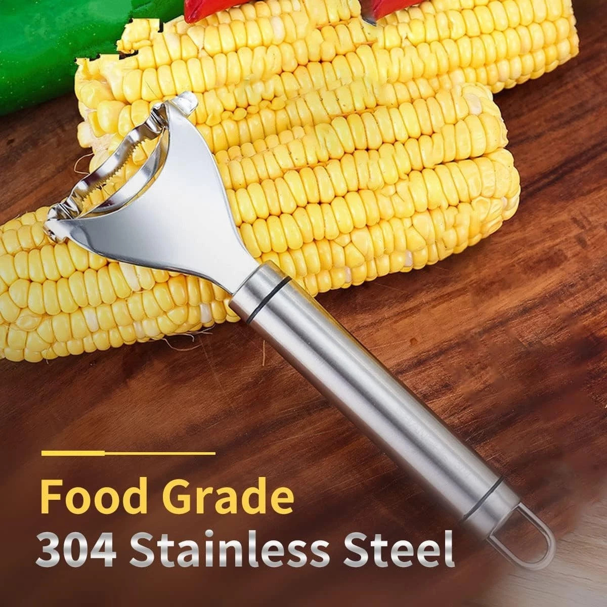 Stainless Steel Corn Cob Peeler Stripper Remover Kitchen Cutter Thresher Tool