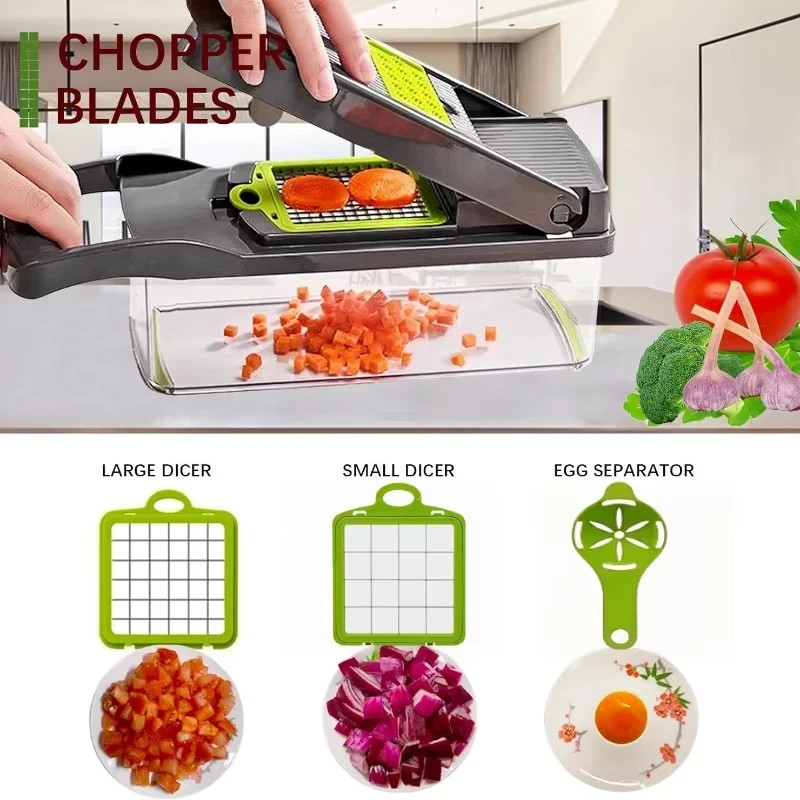 14in1 Vegetable Grater Slicer Dicer Potato Cutter Kitchen Gadget Tools Set