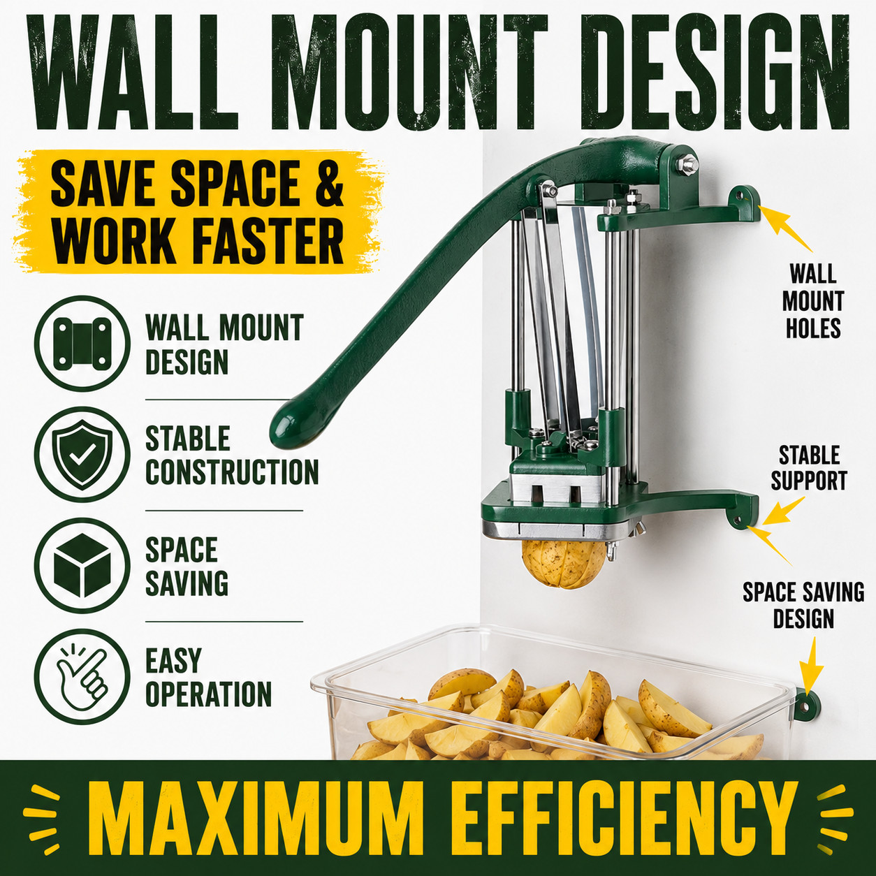 Heavy Duty 8 Wedge Potato Cutter Commercial French Fry Cutter Manual