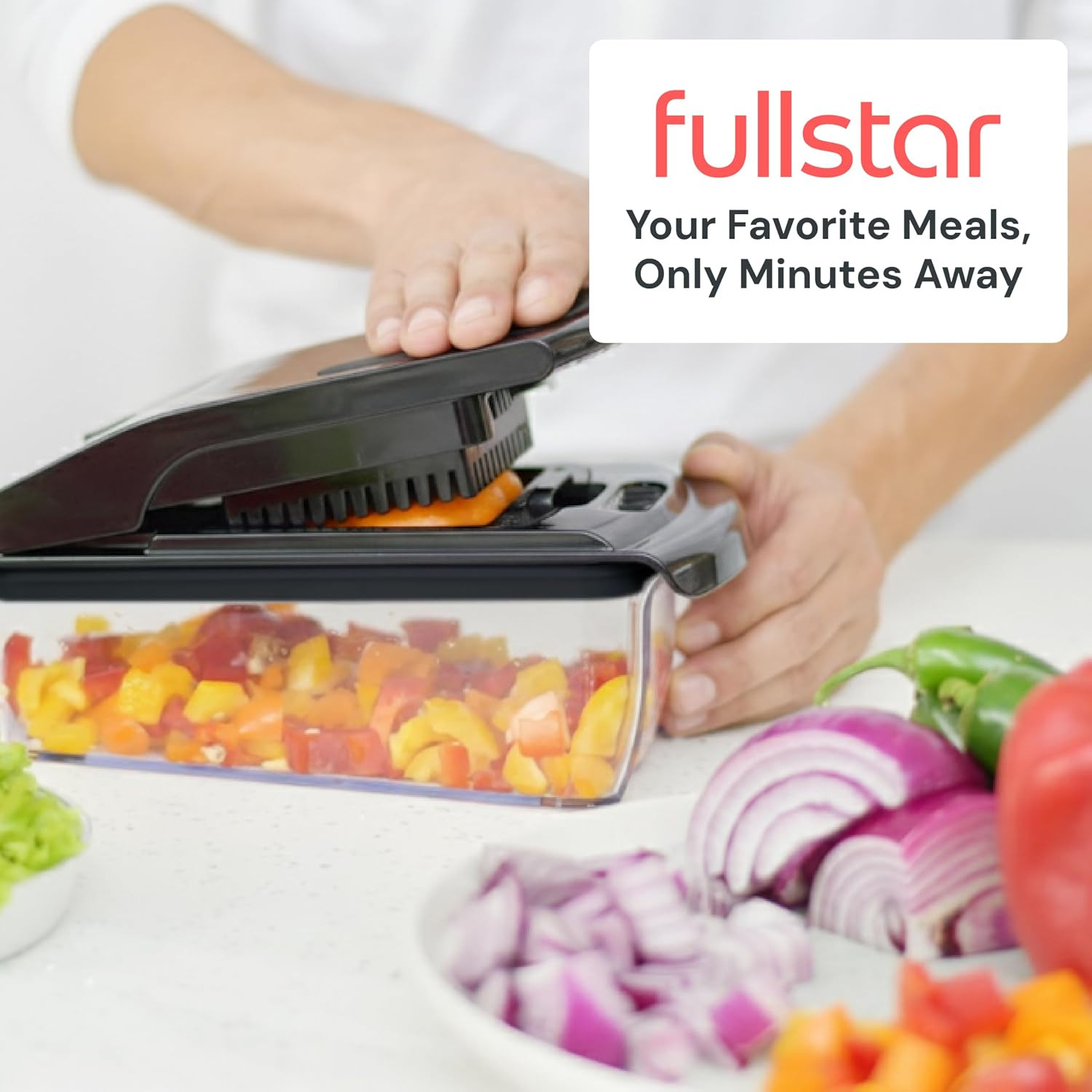 the Original Pro Chopper – Vegetable Chopper and Spiralizer, Food