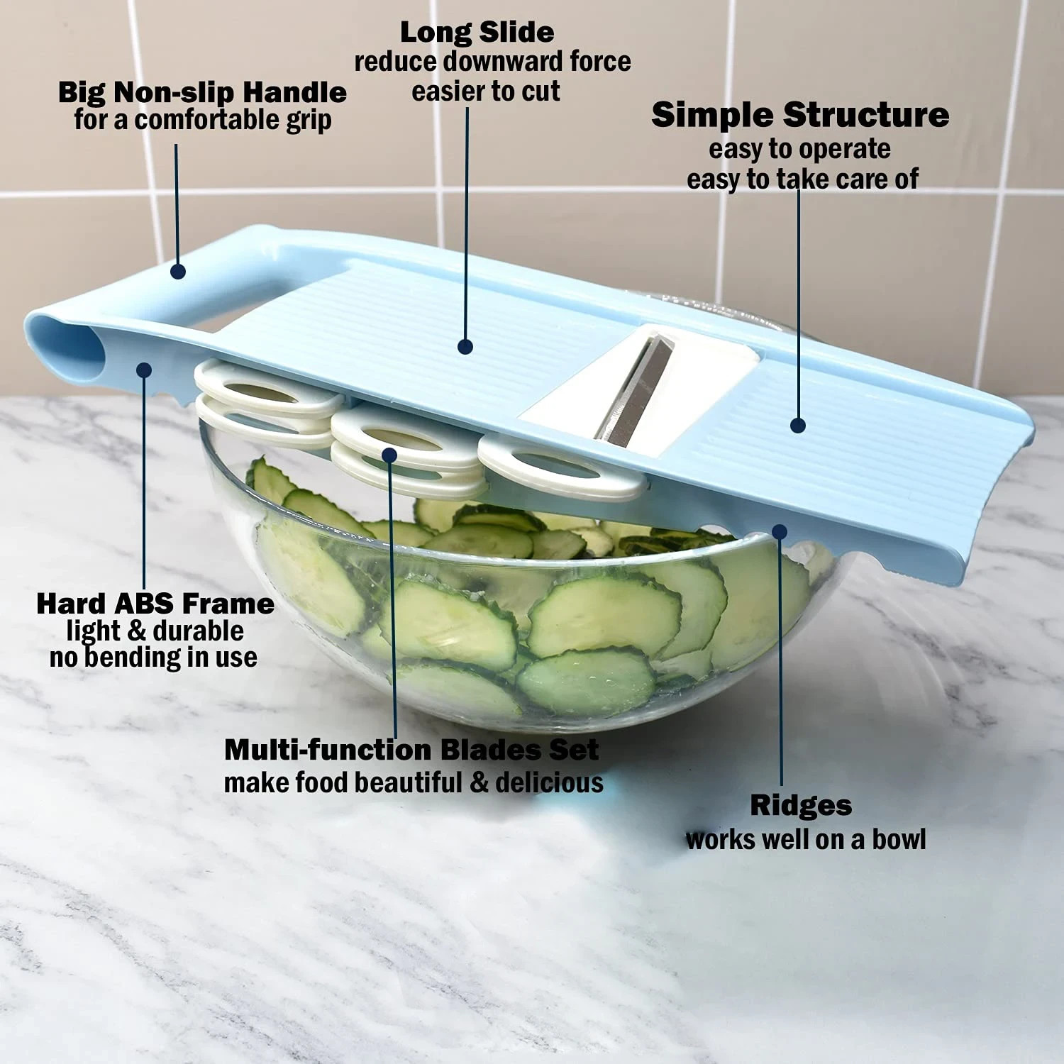5-in-1 Mandoline Slicer Vegetable Cutter Julienne Shredder Potato Chip Maker