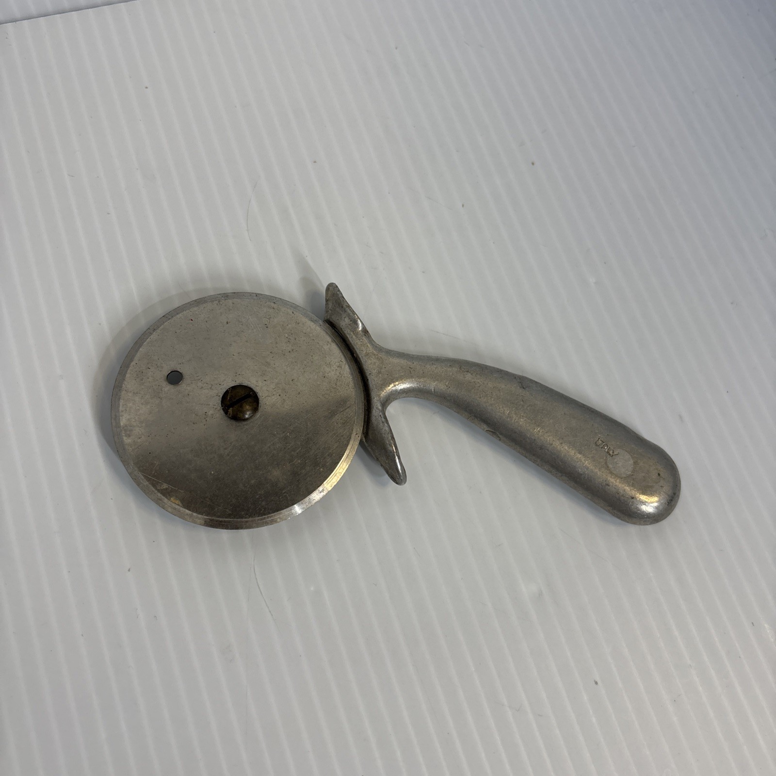Vintage Cast Aluminum Stainless Pizza Cutter Slicer 6” Made In Italy (D)