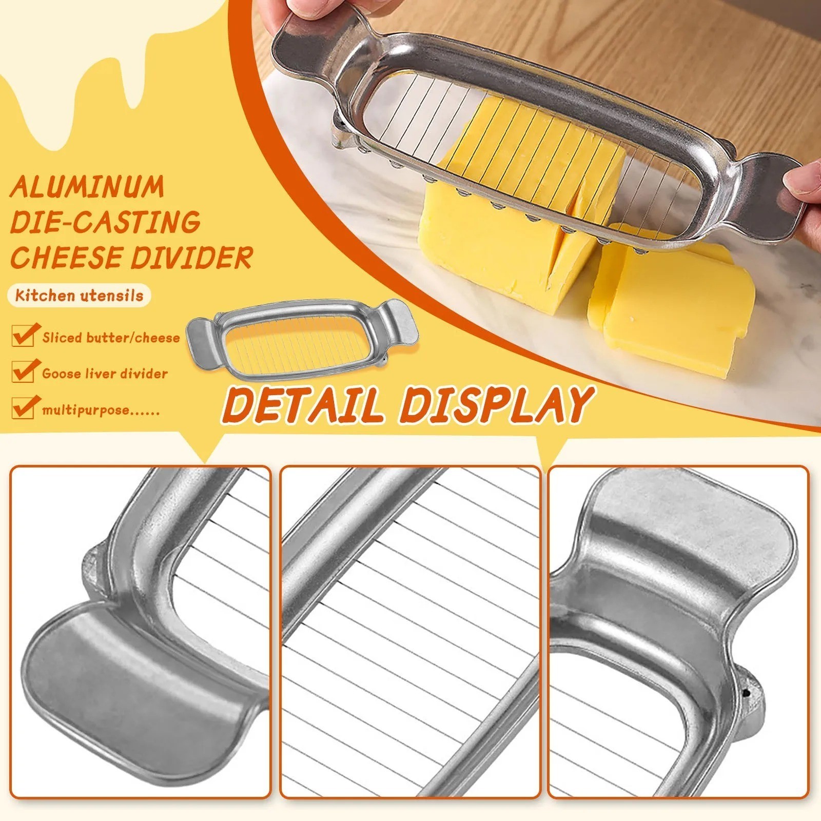 Stainless Steel Butter Slicer Cheese Cutter Kitchen Accessories Endurance Silver