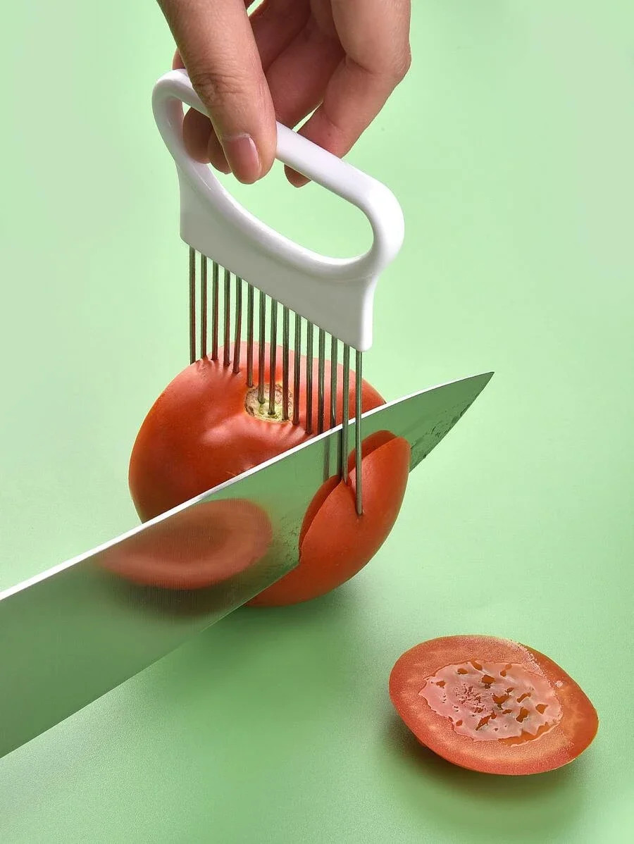 Effortlessly Slice Onions with This 1Pc Colorful Onion Slicer Kitchen Stainless