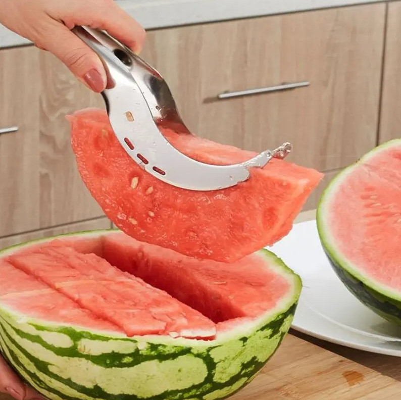 1 pc Stainless Steel Watermelon Slicer Cutter Fruit Serving Clip